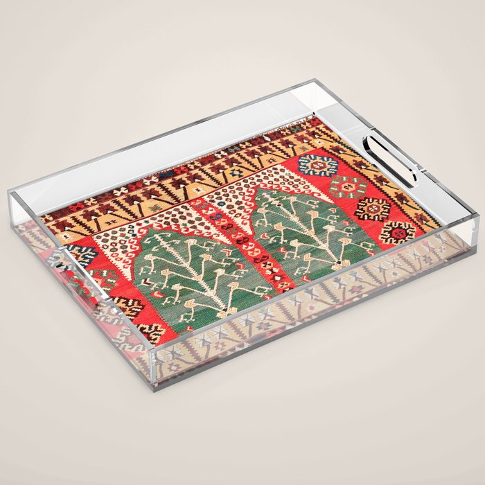 Saf Gümüshane Northeast Anatolian Kilim Print Acrylic Tray Gallery Image 1