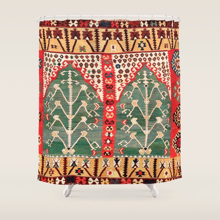 Saf Gümüshane Northeast Anatolian Kilim Print Shower Curtain Gallery Image 1