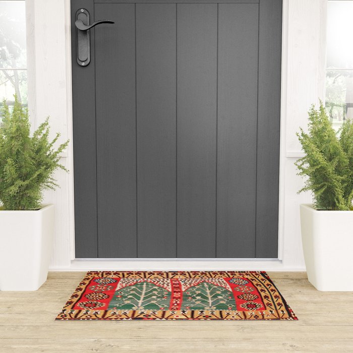 Saf Gümüshane Northeast Anatolian Kilim Print Welcome Mat Gallery Image 3