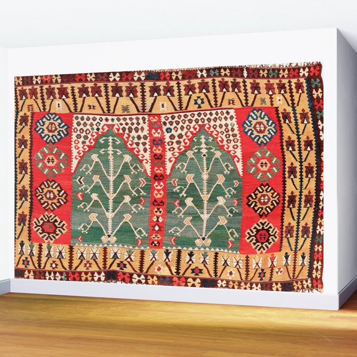 Saf Gümüshane Northeast Anatolian Kilim Print Wall Mural Gallery Image 2