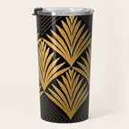 Art Deco Luxurious Gold and Ebony Black Elegant Design Travel Mug Gallery Image 3