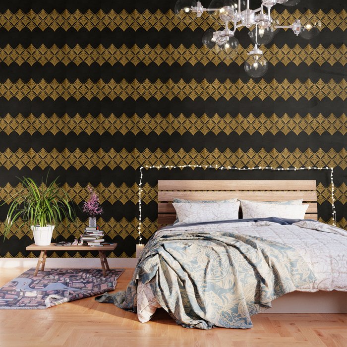 Art Deco Luxurious Gold and Ebony Black Elegant Design Wallpaper Gallery Image 1