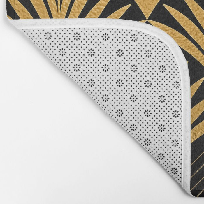 Art Deco Luxurious Gold and Ebony Black Elegant Design Bath Mat Gallery Image 2