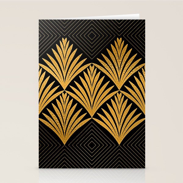 Art Deco Luxurious Gold and Ebony Black Elegant Design Stationery Card Gallery Image 1