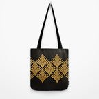 Art Deco Luxurious Gold and Ebony Black Elegant Design Tote Bag Gallery Image 2