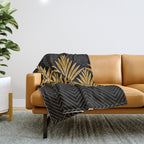 Art Deco Luxurious Gold and Ebony Black Elegant Design Throw Blanket Gallery Image 1