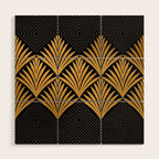 Art Deco Luxurious Gold and Ebony Black Elegant Design Wood Wall Art Gallery Image 1