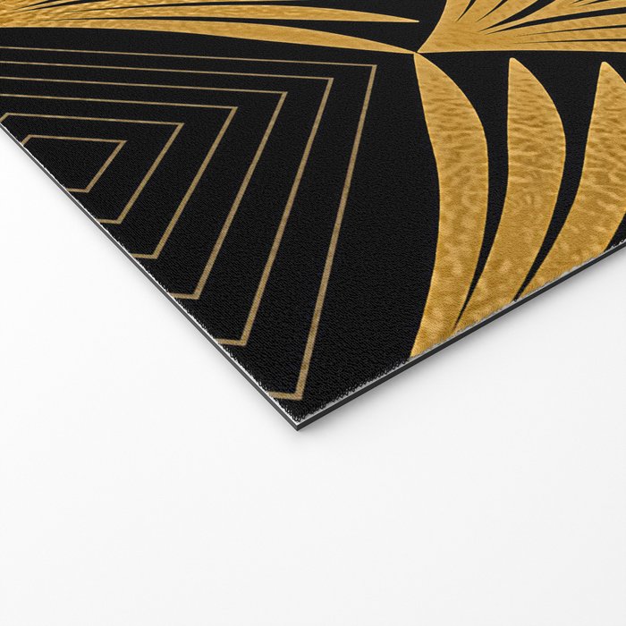 Art Deco Luxurious Gold and Ebony Black Elegant Design Welcome Mat Gallery Image 2