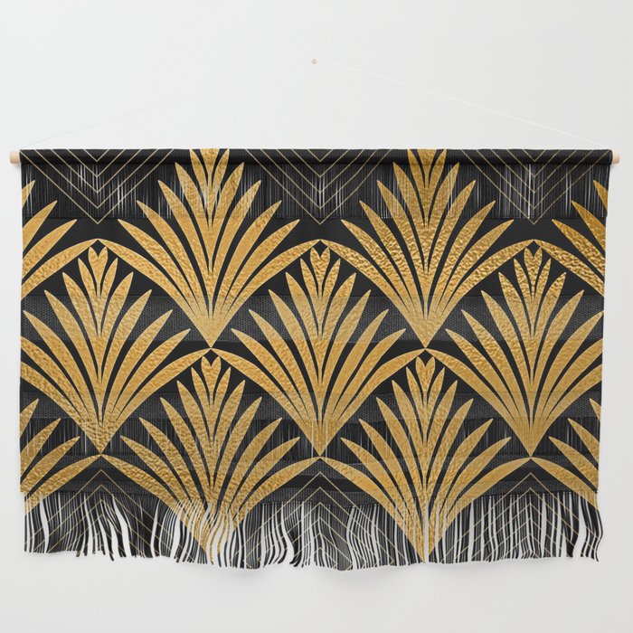 Art Deco Luxurious Gold and Ebony Black Elegant Design Wall Hanging Gallery Image 1