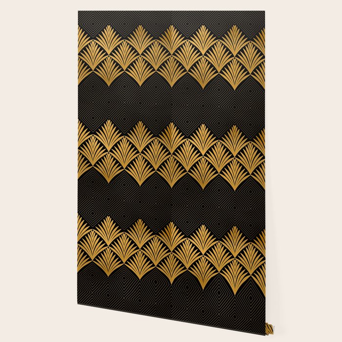 Art Deco Luxurious Gold and Ebony Black Elegant Design Wallpaper Gallery Image 2