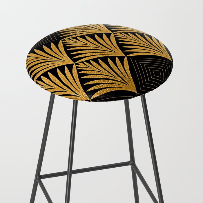 Art Deco Luxurious Gold and Ebony Black Elegant Design Stool Gallery Image 2