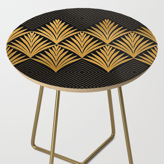 Art Deco Luxurious Gold and Ebony Black Elegant Design Side Table Gallery Image 2