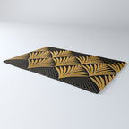 Art Deco Luxurious Gold and Ebony Black Elegant Design Rug Gallery Image 3