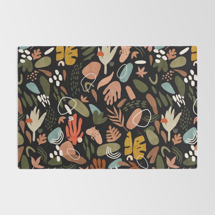 Abstract shapes of dark modern nature Rug Gallery Image 2