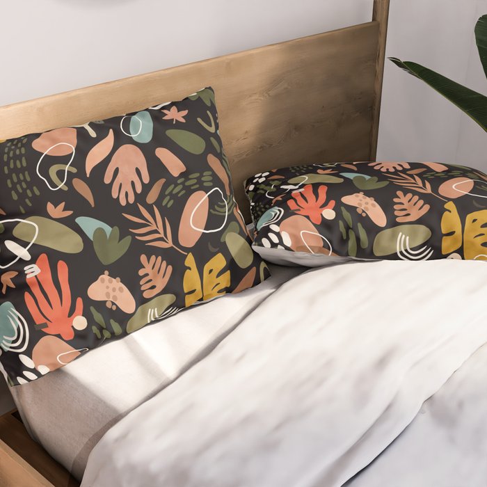 Abstract shapes of dark modern nature Pillow Sham Gallery Image 2