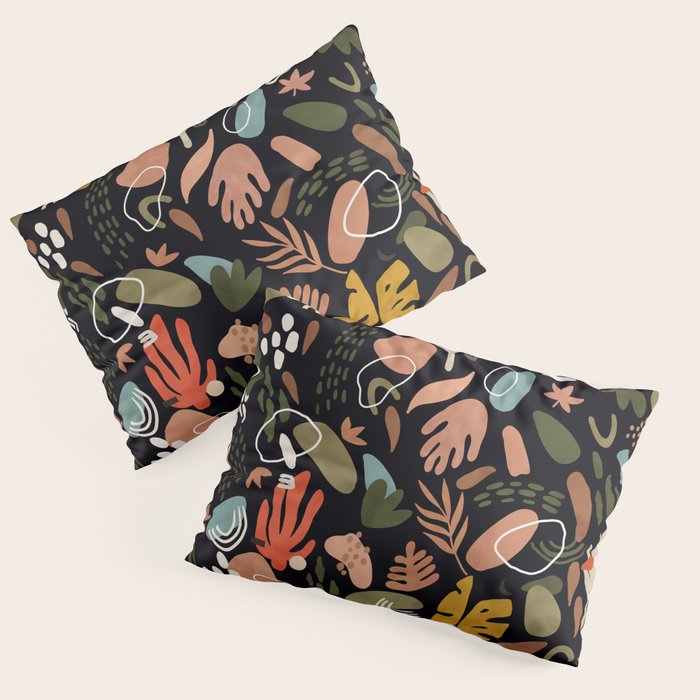 Abstract shapes of dark modern nature Pillow Sham Gallery Image 3