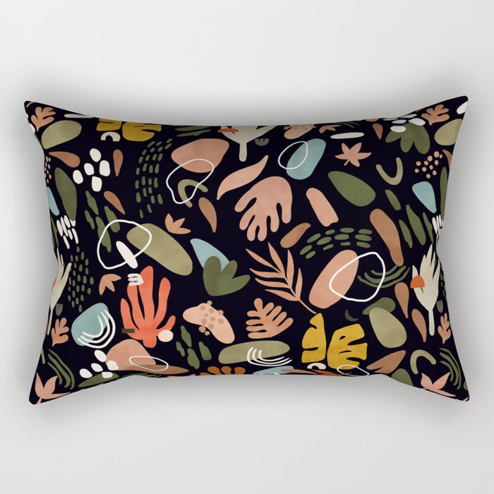 Abstract shapes of dark modern nature Rectangular Pillow Gallery Image 1