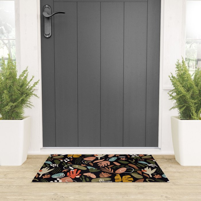 Abstract shapes of dark modern nature Welcome Mat Gallery Image 3