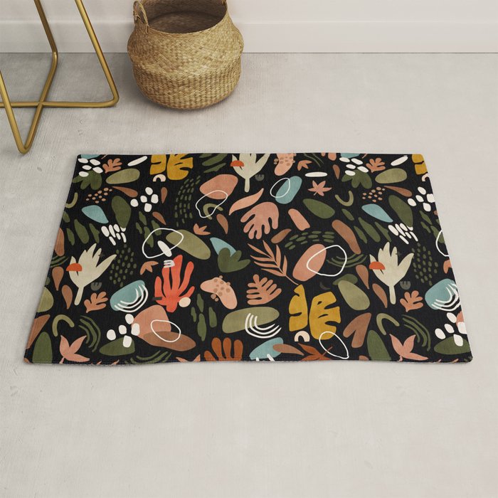 Abstract shapes of dark modern nature Rug Gallery Image 1