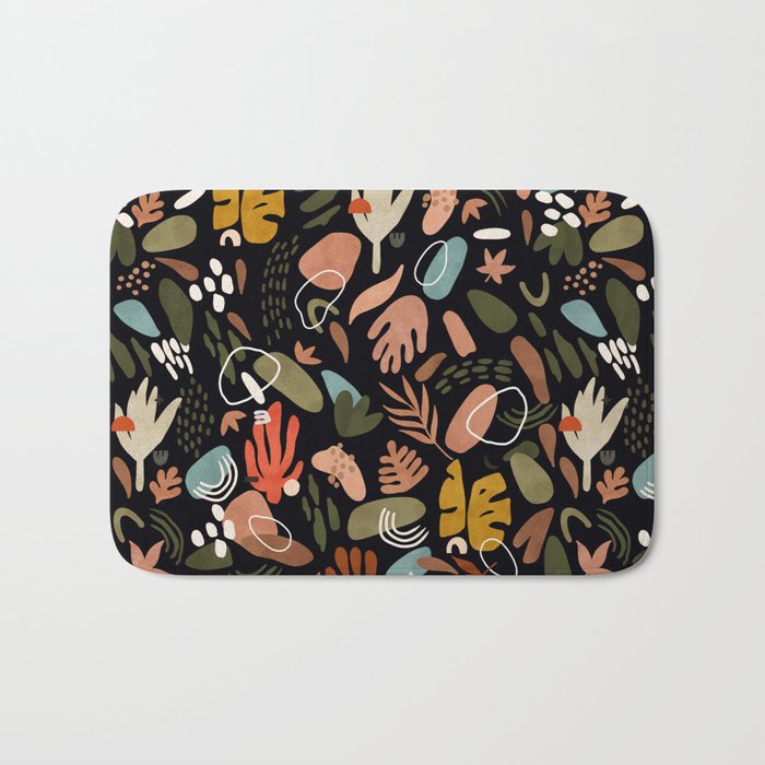 Abstract shapes of dark modern nature Bath Mat Gallery Image 1
