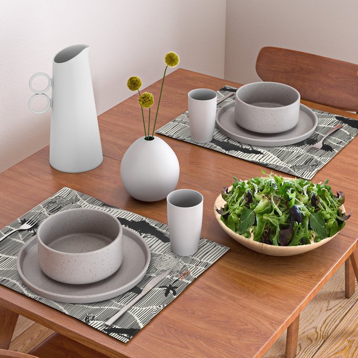 Wildlife Safari Savannah black ´n white Placemat Gallery Image 2