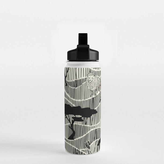 Wildlife Safari Savannah black ´n white Water Bottle Gallery Image 2