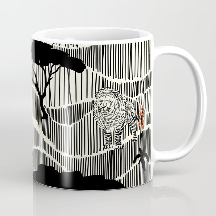 Wildlife Safari Savannah black ´n white Coffee Mug Gallery Image 1