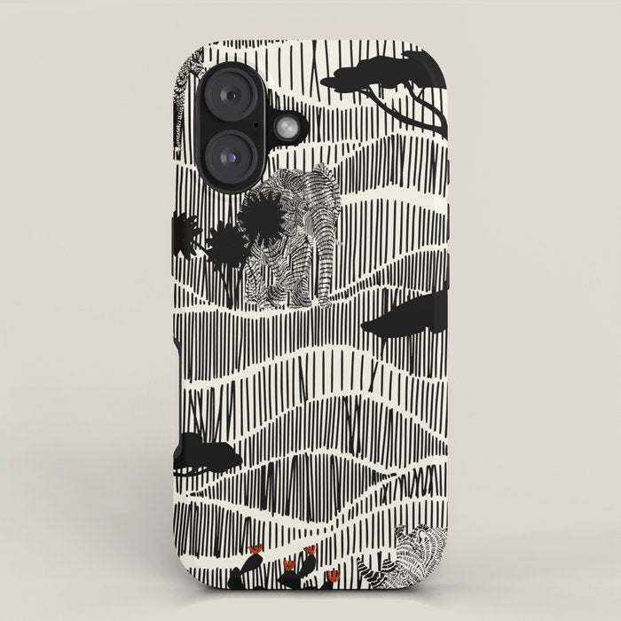 Wildlife Safari Savannah black ´n white iPhone Case Gallery Image 1