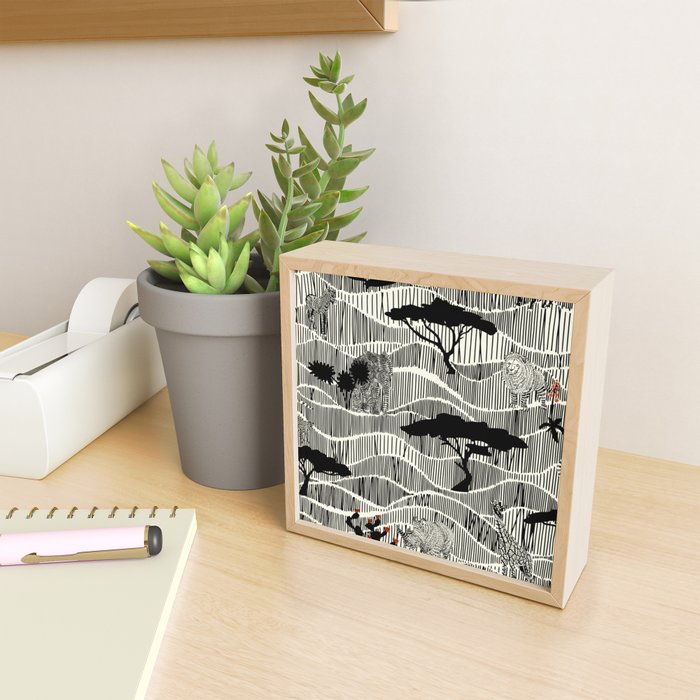 Wildlife Safari Savannah black ´n white Mini Art Print Gallery Image 2