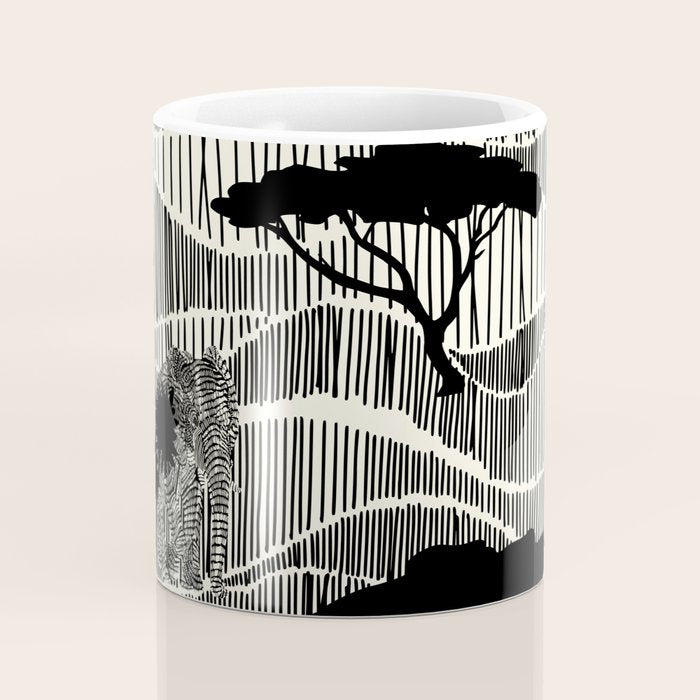 Wildlife Safari Savannah black ´n white Coffee Mug Gallery Image 4