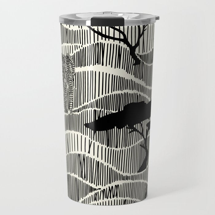 Wildlife Safari Savannah black ´n white Travel Mug Gallery Image 1