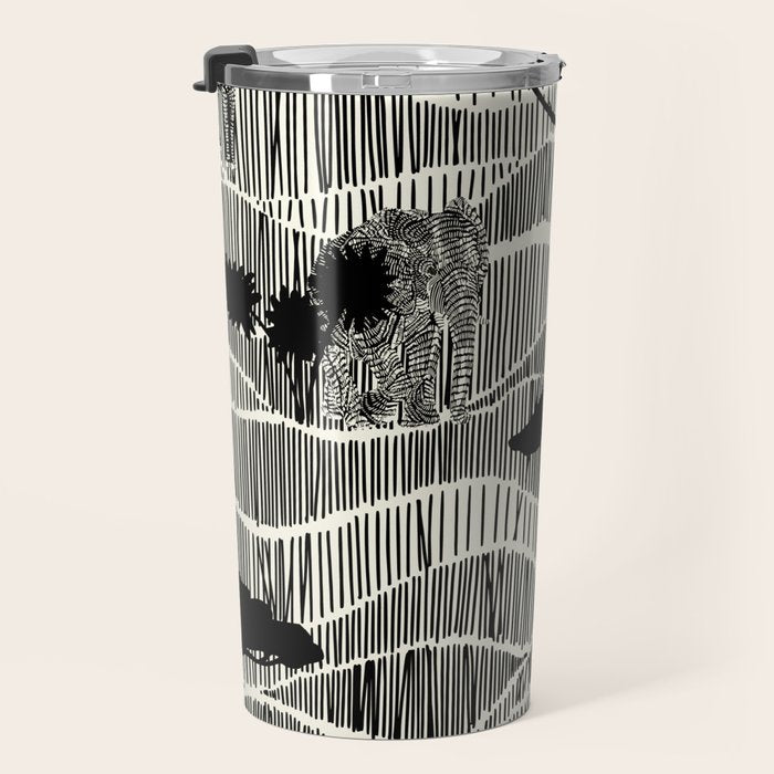 Wildlife Safari Savannah black ´n white Travel Mug Gallery Image 3