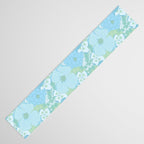 Light Blue Pastel Vintage Floral Pattern Table Runner Gallery Image 3