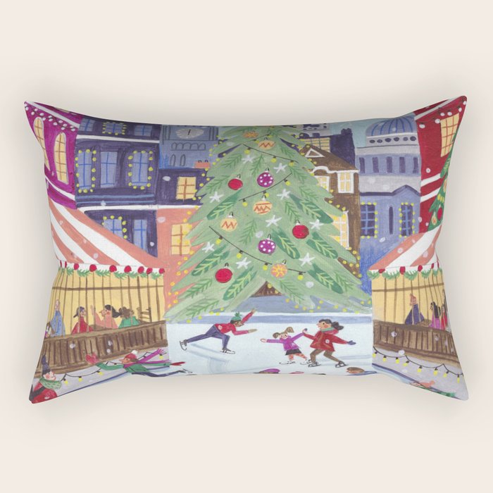 Skating in London Rectangular Pillow Gallery Image 2