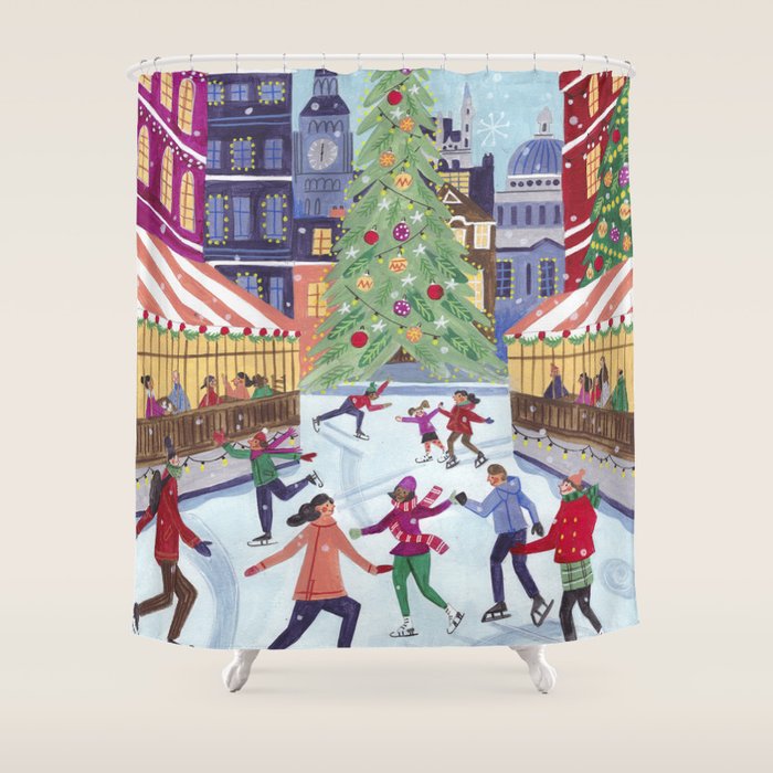 Skating in London Shower Curtain Gallery Image 1