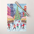 Skating in London Wrapping Paper Gallery Image 1