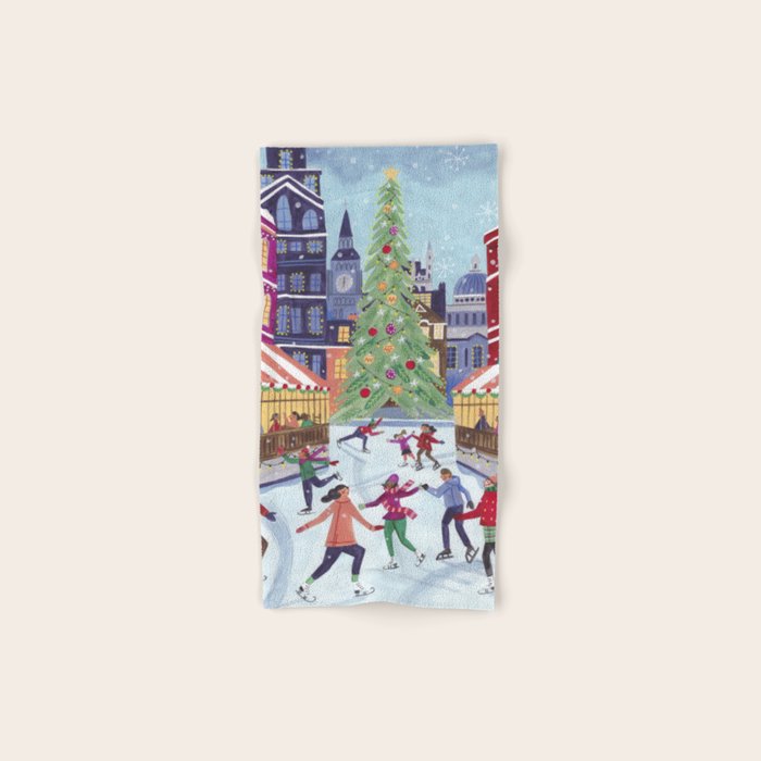 Skating in London Bath Towel Gallery Image 1