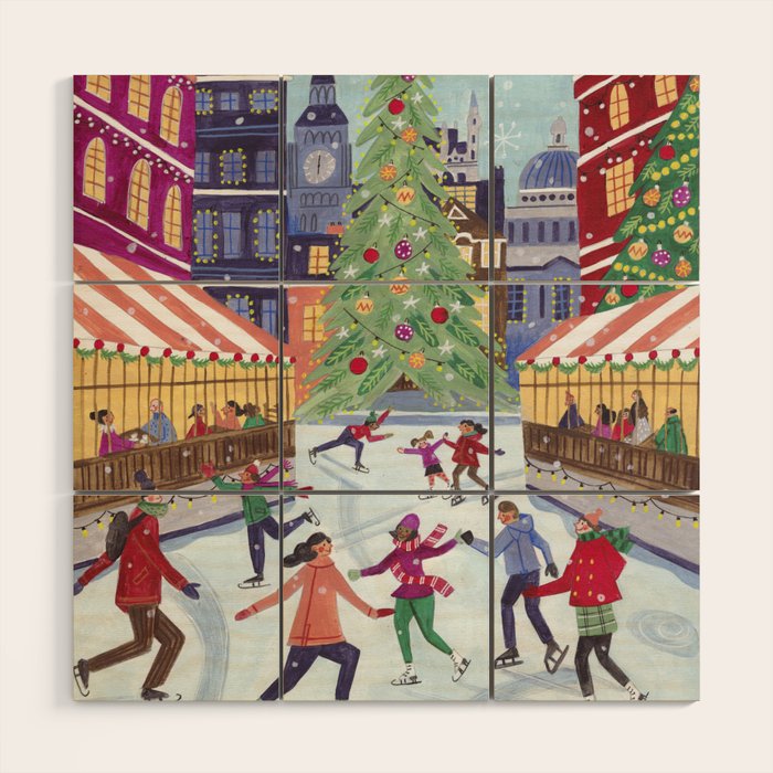 Skating in London Wood Wall Art Gallery Image 1