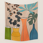 Modern Minimalist Abstract Vases 1 Wall Tapestry Gallery Image 4