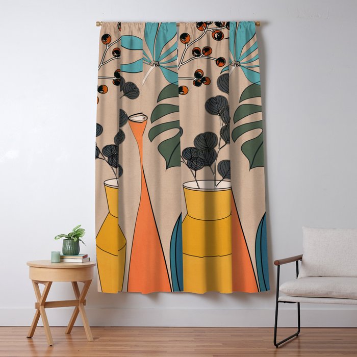 Modern Minimalist Abstract Vases 1 Window Curtain Gallery Image 5
