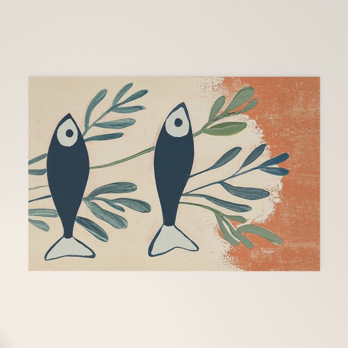 Two Swimming Fish Welcome Mat Gallery Image 1