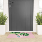 T-Rex Enjoying Coffee in Pink Welcome Mat Gallery Image 3