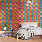 Blocks of Mixed Checkered Colorful Plaids geometric pattern Wallpaper Gallery Image 3