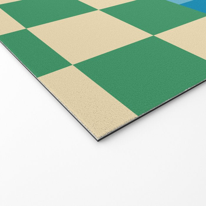 Blocks of Mixed Checkered Colorful Plaids geometric pattern Welcome Mat Gallery Image 2