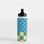 Blocks of Mixed Checkered Colorful Plaids geometric pattern Water Bottle Gallery Image 2