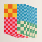 Blocks of Mixed Checkered Colorful Plaids geometric pattern Wrapping Paper Gallery Image 3