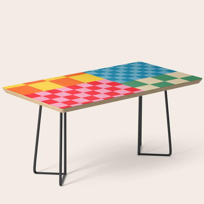 Blocks of Mixed Checkered Colorful Plaids geometric pattern Coffee Table Gallery Image 1