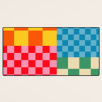 Blocks of Mixed Checkered Colorful Plaids geometric pattern Desk Mat Gallery Image 3