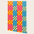 Blocks of Mixed Checkered Colorful Plaids geometric pattern Wallpaper Gallery Image 2