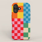 Blocks of Mixed Checkered Colorful Plaids geometric pattern iPhone Case Gallery Image 1